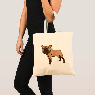 Green Eyed Bulldog Brown Dog Tote Bag