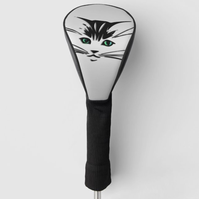 Green Eyed Cat Golf Head Cover (Front)
