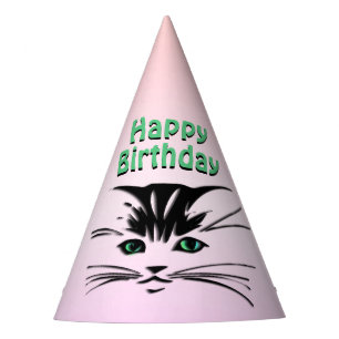 Green Eyed Cat Party Hat