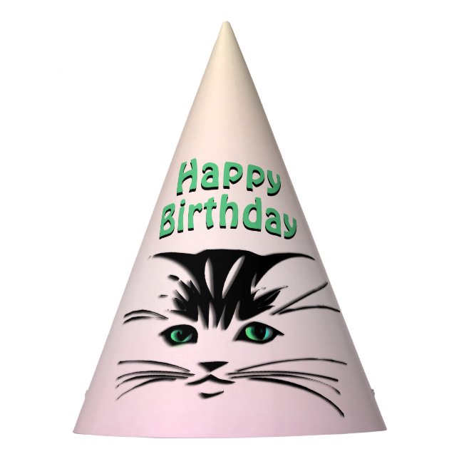 Green Eyed Cat Party Hat (Front)