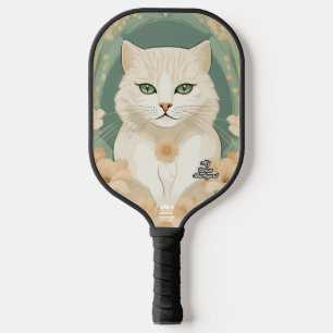 Green-Eyed Cat Personalised Pickleball Paddle