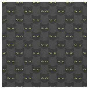 Green - eyed  cats on graphite background fabric
