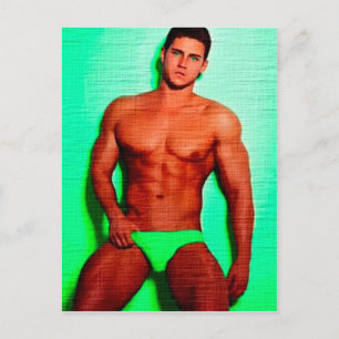 Green Eyed Hunk LIM Postcard