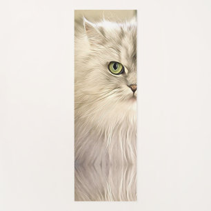 Green Eyed Persian Cat Yoga Mat