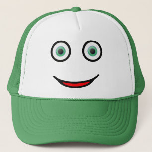 Green Eyes Happy Face Trucker Hat