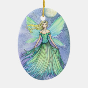 Green Fae and the Moon Ornament