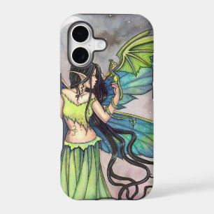 Green Fairy and Dragon Fantasy Art