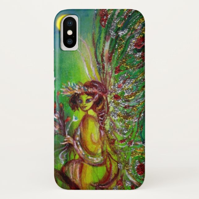 GREEN FAIRY IN THE MOONLIGHT Fantasy Case-Mate iPhone Case (Back)
