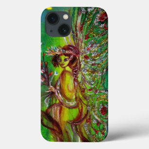 GREEN FAIRY WITH GOLD SPARKLES IN MOONLIGHT iPhone 13 CASE