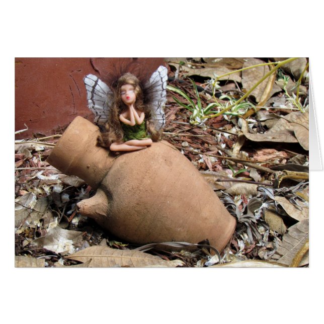 Green Fairy with Magic Pot Card (Front Horizontal)
