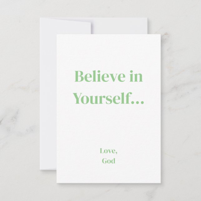 Green faith Believe In Yourself. Note Cards (Front)
