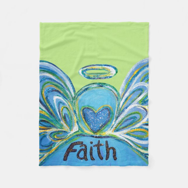 Green Faith Guardian Angel Chemo Blanket (Front)