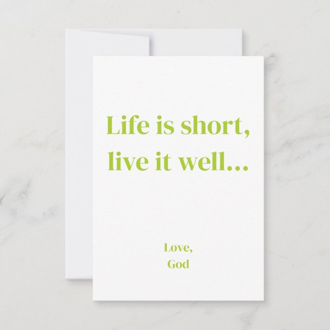 Green faith Life is short, live it well. FlatNotes Card (Front)
