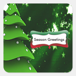 Green Fake Christmas Tree Stickers