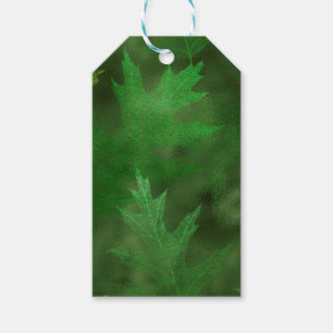 GREEN FALL AUTUMN LEAVES GIFT TAGS