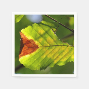 Green Fall Leaf Napkin