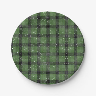 Green family christmas wallpaper paper plate