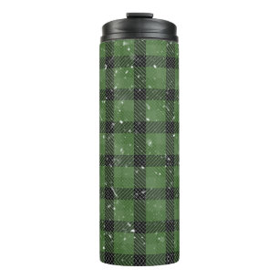Green family christmas wallpaper thermal tumbler