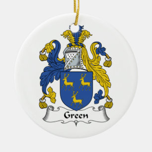 Green Family Crest Ceramic Tree Decoration