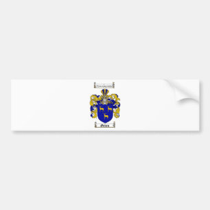 GREEN FAMILY CREST -  GREEN COAT OF ARMS BUMPER STICKER