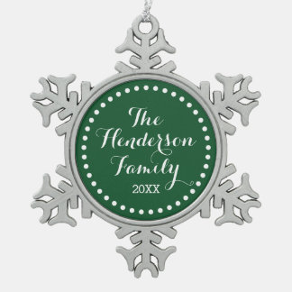 Green Family Monogram Keepsake Holiday Ornament