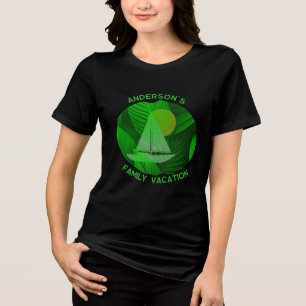 Green Family Vacation Graphic T-Shirt Tri-Blend Shirt
