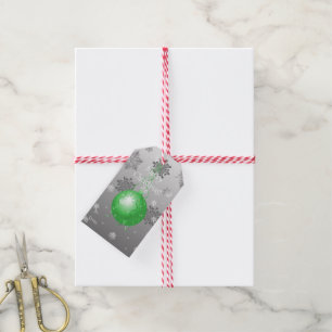 Green Fancy Christmas Ornament Gift Tag