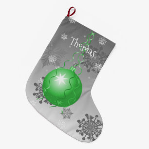 Green Fancy Christmas Ornament Stocking
