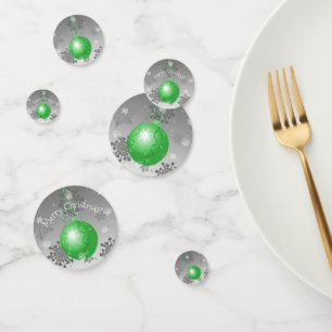 Green Fancy Christmas Ornament Table Confetti