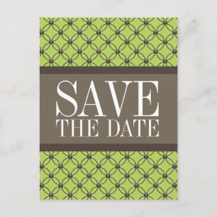 Green Fancy Lattice Save the Date Postcard