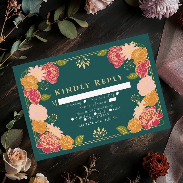 Green Fantasy Enchanted Garden Wedding RSVP  (Creator Uploaded)