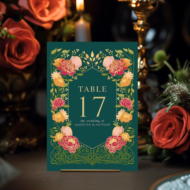Green Fantasy Enchanted Garden Wedding Table Number (Creator Uploaded)