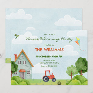 Green farm house  invitation