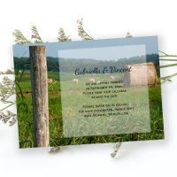 Green Farm Pastures Country Wedding Save the Date
