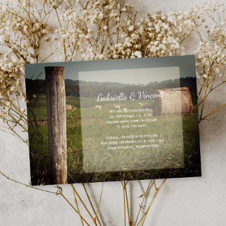 Green Farm Pastures Ranch Wedding Save the Date Invitation
