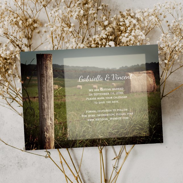 Green Farm Pastures Ranch Wedding Save the Date  Invitation (Creator Uploaded)