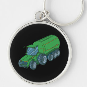 Green Farm Tractor Key Ring