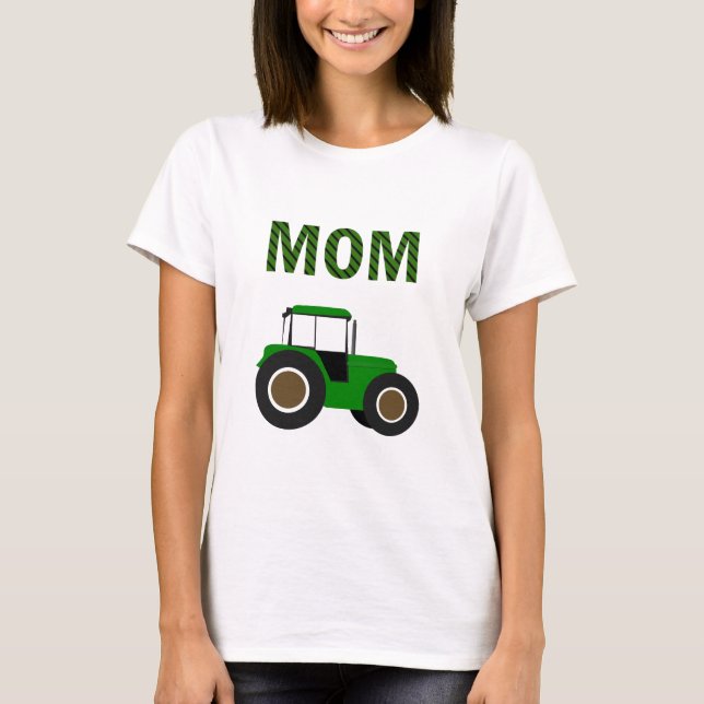 Green Farm Tractor Kids Birthday Party Mum T-Shirt (Front)