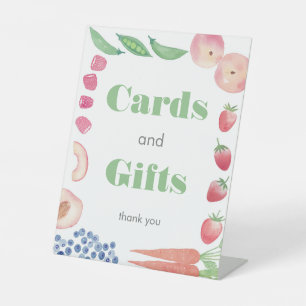 Green Farmer's Market Baby Shower Cards & Gifts Pedestal Sign