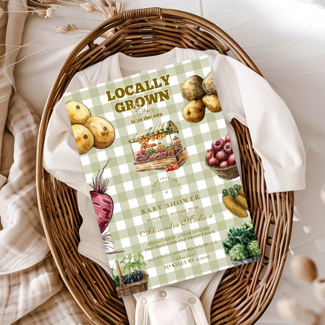 Green Farmers Market Baby Shower Invitation (Creator Uploaded)