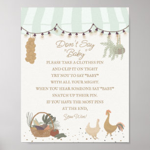 Green Farmers Market Farm Fresh Dont Say Baby Game Poster