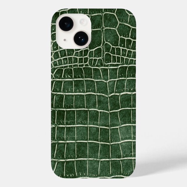 Green Faux Crocodile Case-Mate iPhone Case (Back)