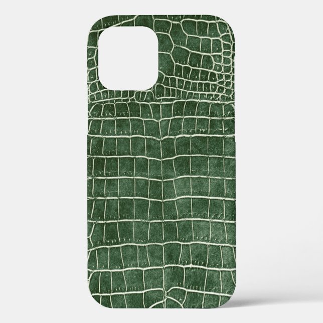Green Faux Crocodile Leather Case-Mate iPhone Case (Back)