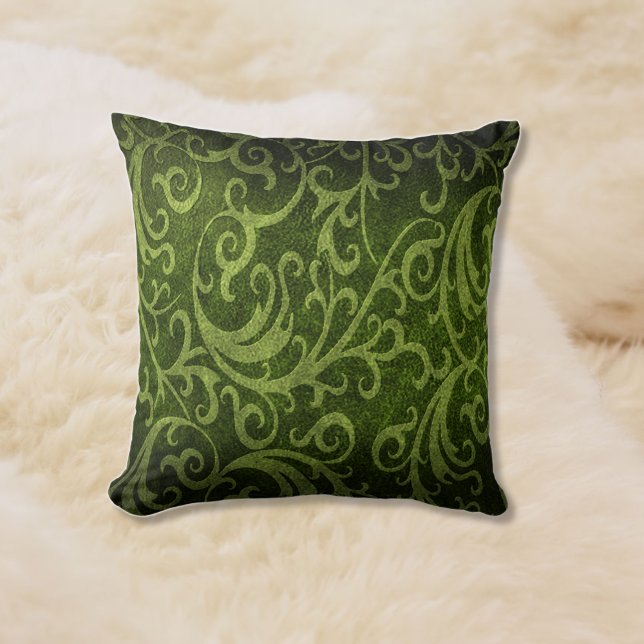 Green Faux Embossed Swirl Leather Cushion (Creator Uploaded)
