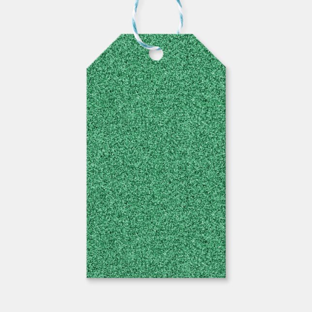 Green faux glitter gift tags (Front)