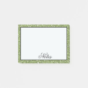 Green Faux Glitter Post-it Notes