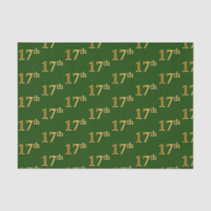 Green, Faux Gold 17th (Seventeenth) Event Tissue Paper