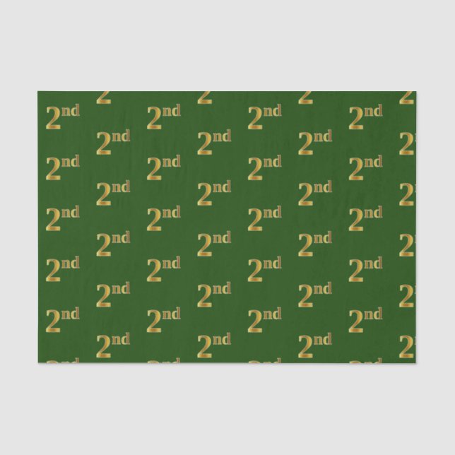 Green, Faux Gold 2nd (Second) Event Tissue Paper (Front)