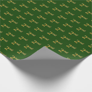 Green, Faux Gold 2nd (Second) Event Wrapping Paper