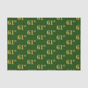 Green, Faux Gold 61st (Sixty-First) Event Tissue Paper
